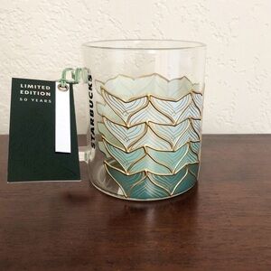 Starbucks Mermaid Siren Glass Mug 50th Anniversary